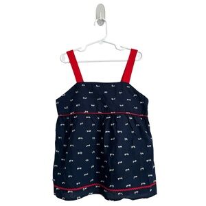 Crown & Ivy Blue White Red Medium Top